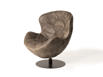 PELÈ - Swivel leather armchair with armrests by Mantellassi 1926 - view 3